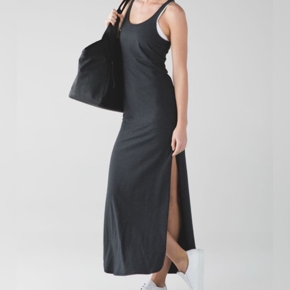 Lululemon Refresh Maxi Dress in Charcoal ,size 6 - Picture 5 of 11